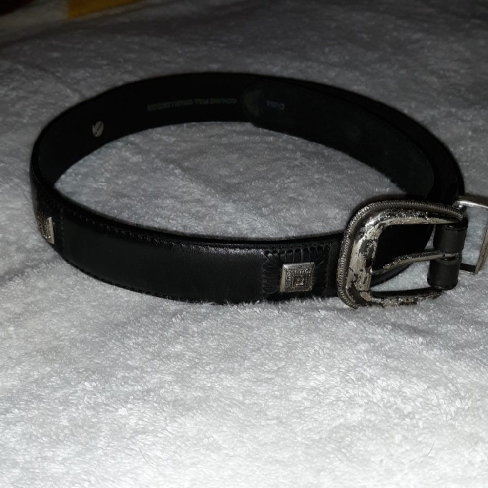 REI Leather Square Silver Concho Belt 24-28"